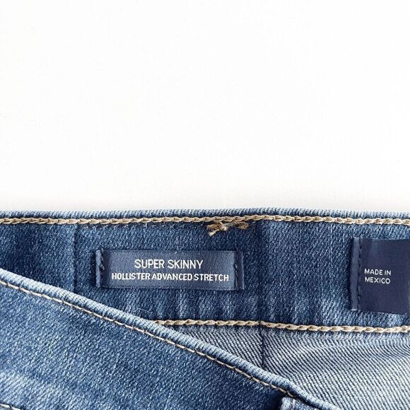 Hollister Womens Denim Advanced Stretch Distressed Super Skinny Jeans Blue 28 - Picture 6 of 11